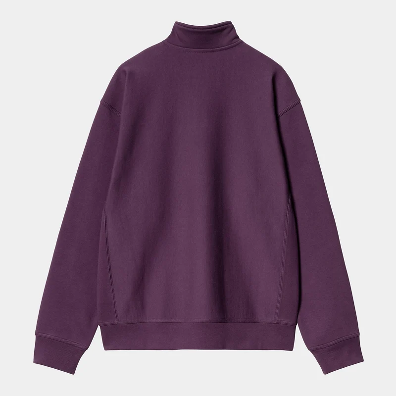 Carhartt WIP Herren Halb-Zip-Reißverschluss American Script Sweatshirt - Heidelbeere