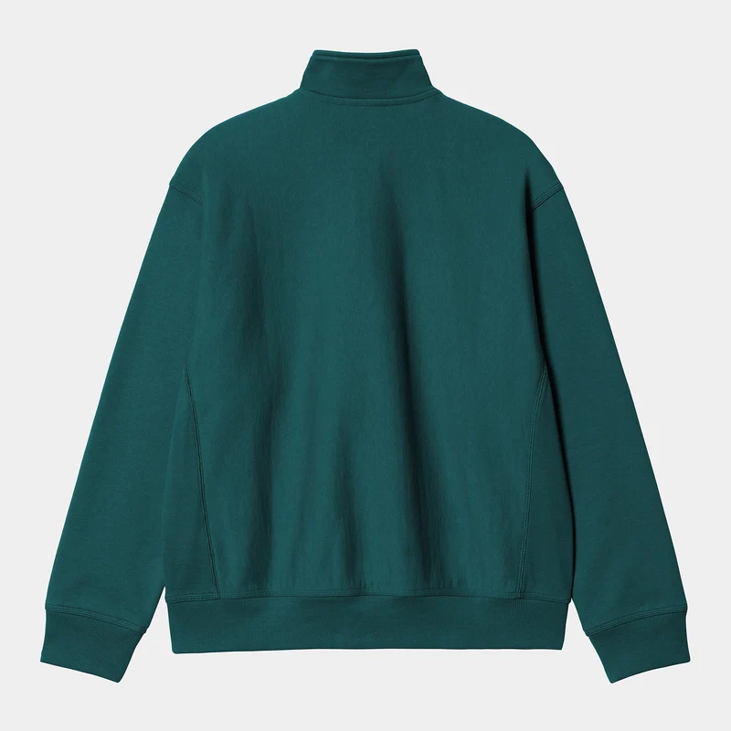 Carhartt WIP Herren Halb-Zip-Reißverschluss American Script Sweatshirt - Malachit