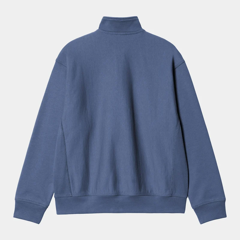 Carhartt WIP Herren Halb-Zip-Reißverschluss American Script Sweatshirt - Blaue Iris