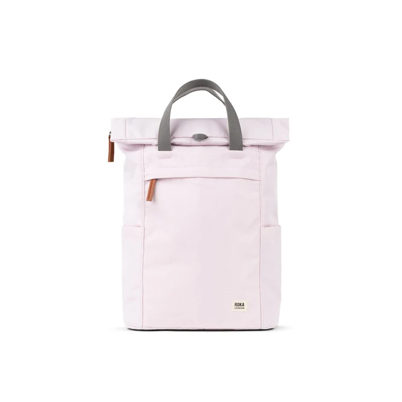 ROKA Finchley Eine transzendente rosafarbene mittelgroße Tasche aus recyceltem Canvas