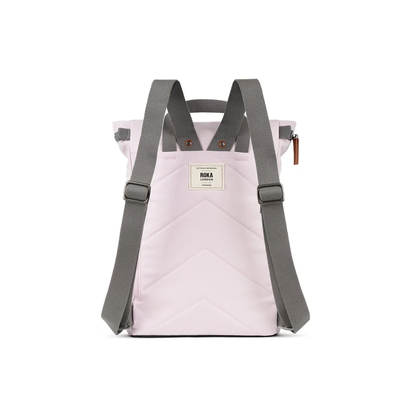 ROKA Finchley Eine transzendente rosafarbene mittelgroße Tasche aus recyceltem Canvas