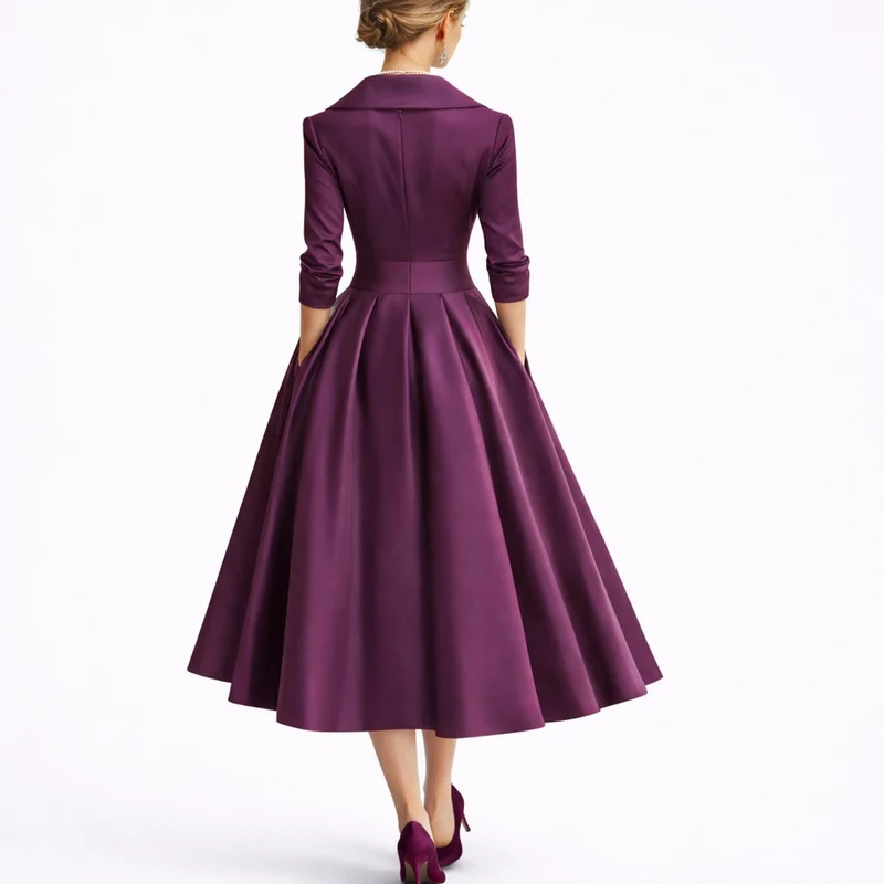 Nadine | Herbst-Hochzeitskleid Mit A-Linien-Schnitt, V-Ausschnitt Und Taschen
