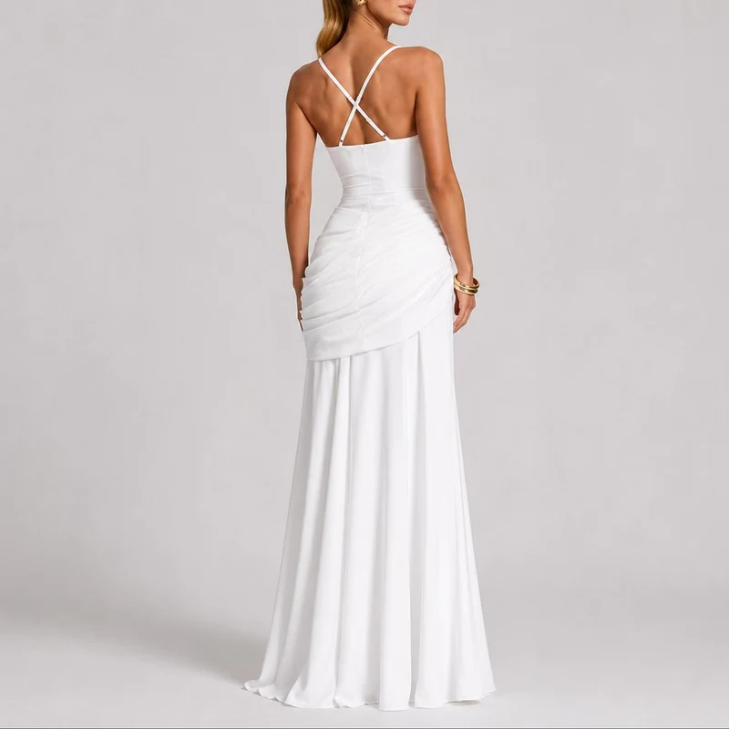Laura | Herbst-Hochzeitskleid Mit Raffinierter Taille Und Eckigem Ausschnitt