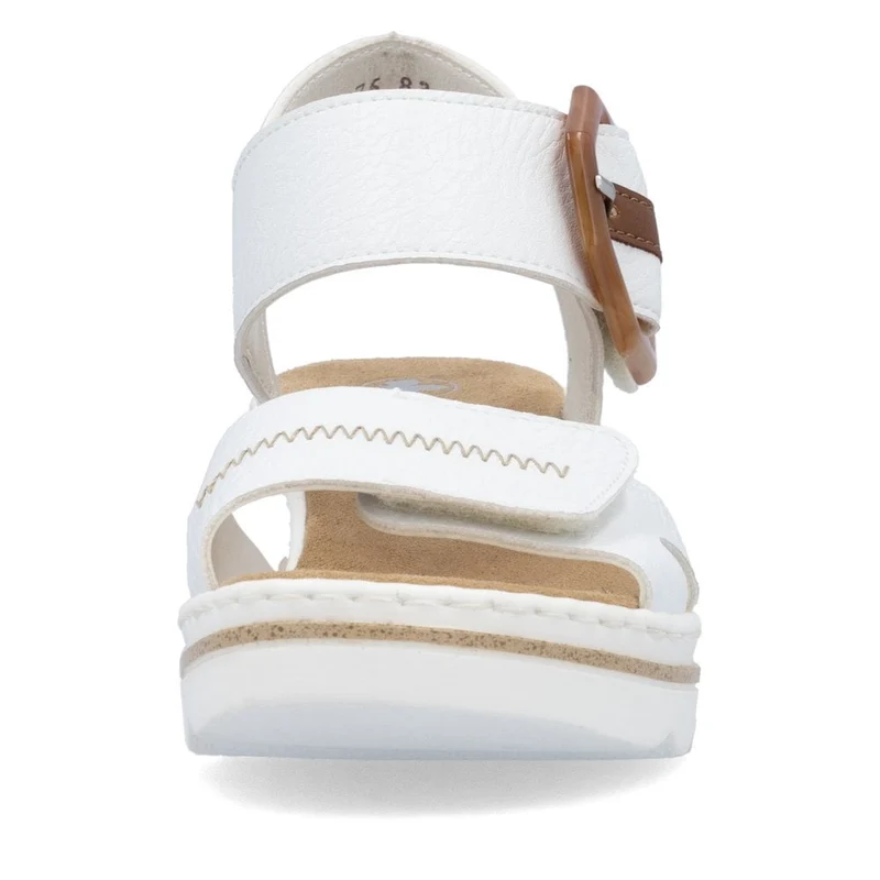 Rieker Damen Sandalen mit Keilabsatz - Weiß