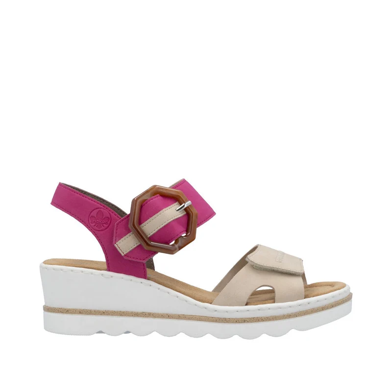 Rieker Modische Sandalen mit Keilabsatz für Damen - Rosa