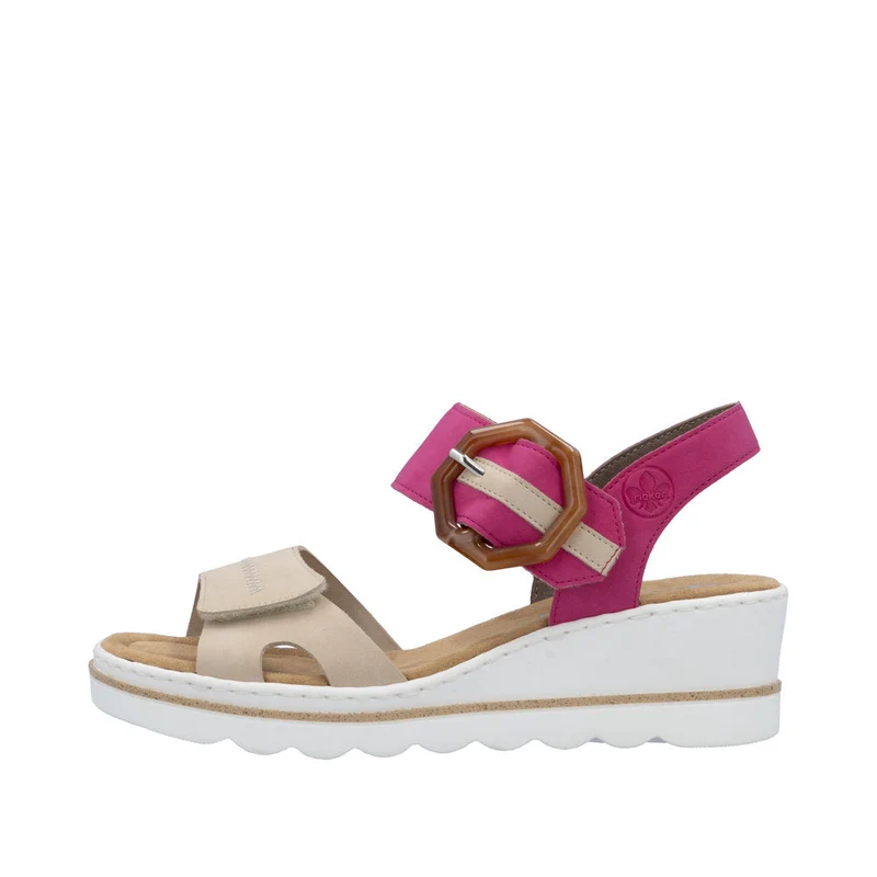 Rieker Modische Sandalen mit Keilabsatz für Damen - Rosa