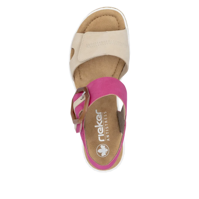 Rieker Modische Sandalen mit Keilabsatz für Damen - Rosa