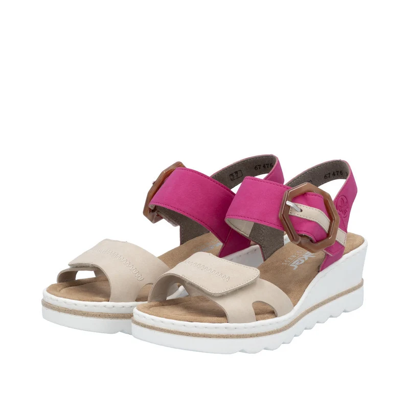 Rieker Modische Sandalen mit Keilabsatz für Damen - Rosa