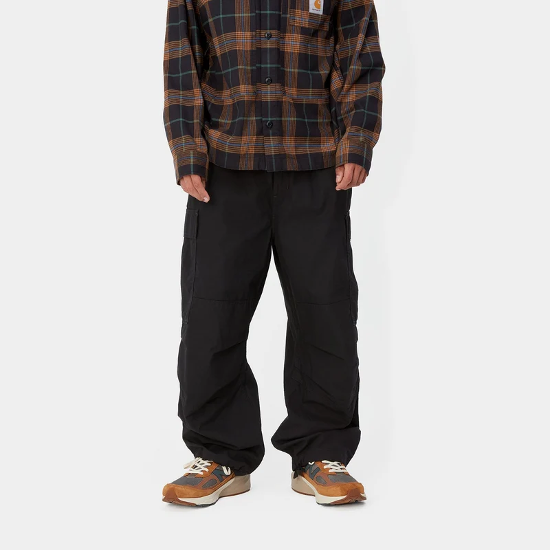 Carhartt WIP Herren Jet Cargo Columbia Ripstop-Hose - Schwarz vorgewaschen