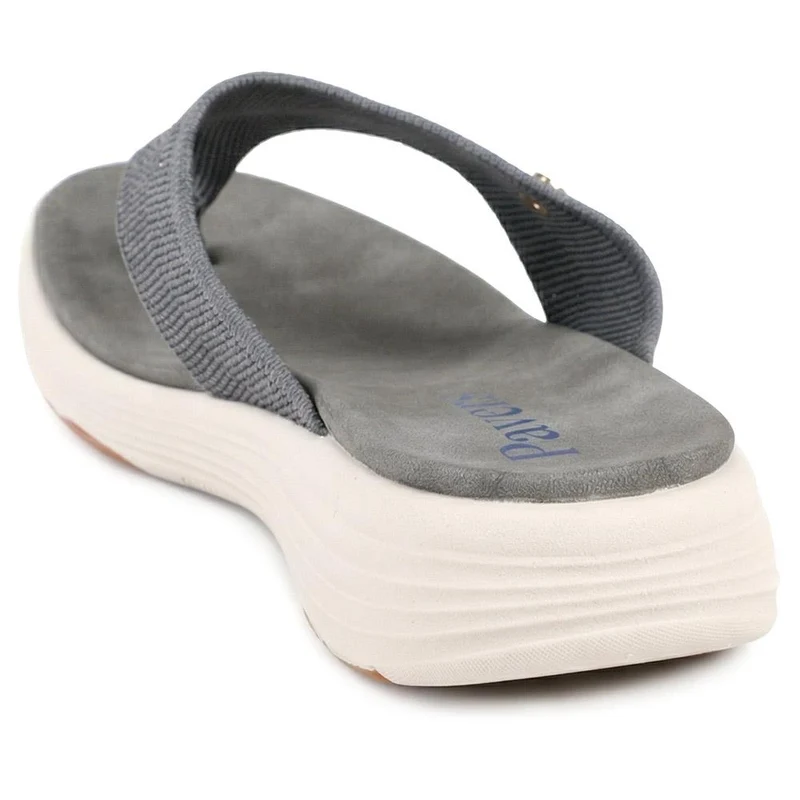 Cushioned Wedge Heel Toe Post Sandals - BAIZH43036 / 328 989 - Grey