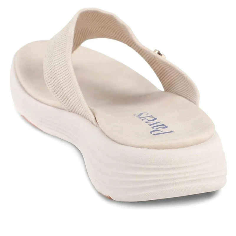 Cushioned Wedge Heel Toe Post Sandals - BAIZH43036 / 328 989 - Beige