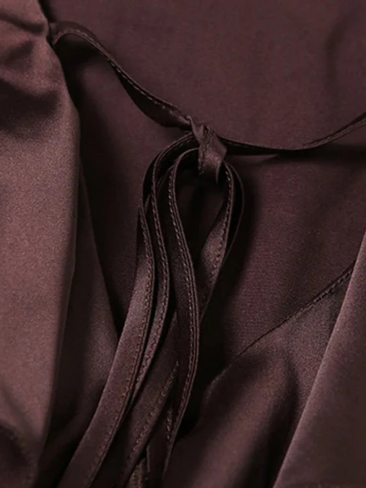 Satin-Rüschen-Minikleid