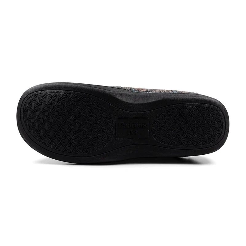 Padders Mens Slippers G Fit Side Stitched Washable - TOM - Tom / null - Blue Hounds Tooth