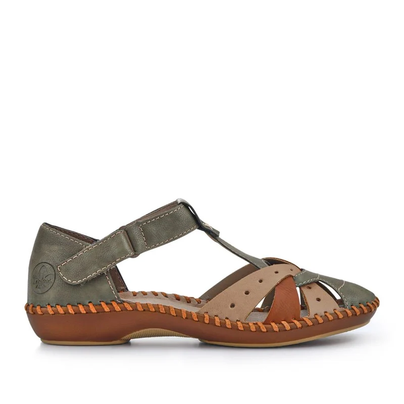 Rieker Touch-Fastening Sandals - RKR39538 / 325 034 - Green-Multi