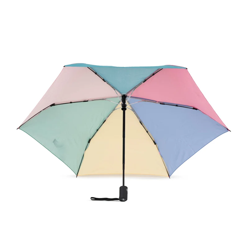 ROKA Waterloo Bright Rainbow Ultraleichter Regenschirm aus recyceltem Nylon