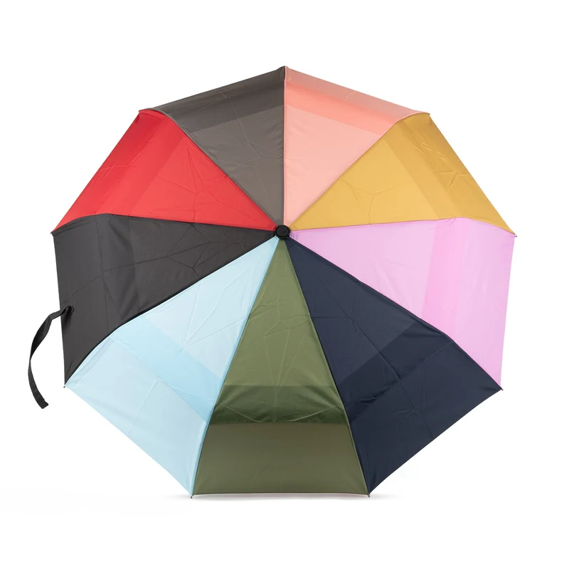 ROKA Waterloo Regenschirm aus recyceltem Nylon in leuchtendem Regenbogen