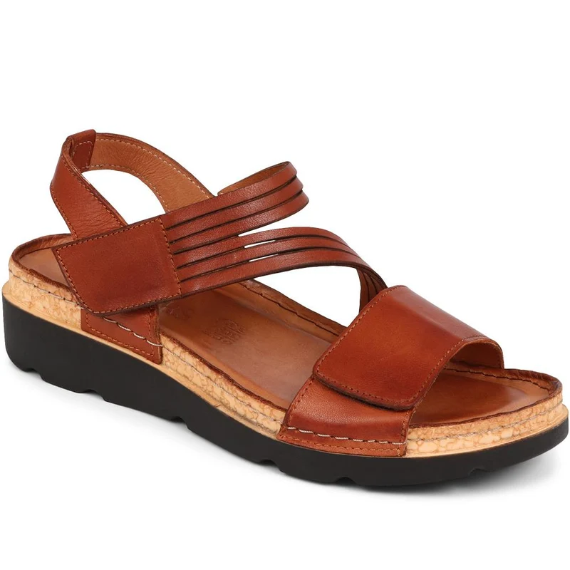 Adjustable Fasten Leather Sandals - KARY39029 / 325 513