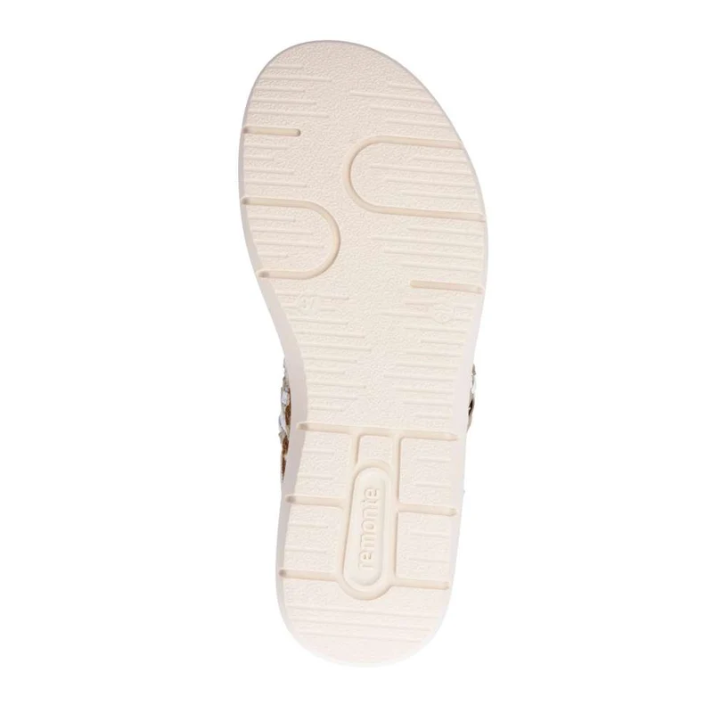 Remonte Damenmode Sandale mit gewebtem Riemen - Gold