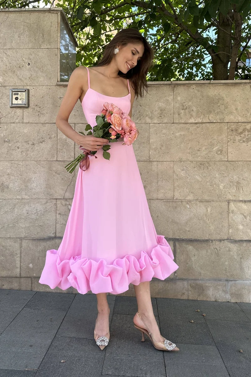 Heather ärmelloses ausgestelltes Midi-Ballkleid