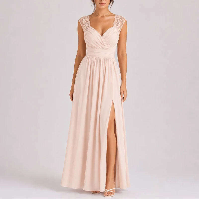 Sophie | Romantisches Herbst-Hochzeitskleid Mit Wickelausschnitt