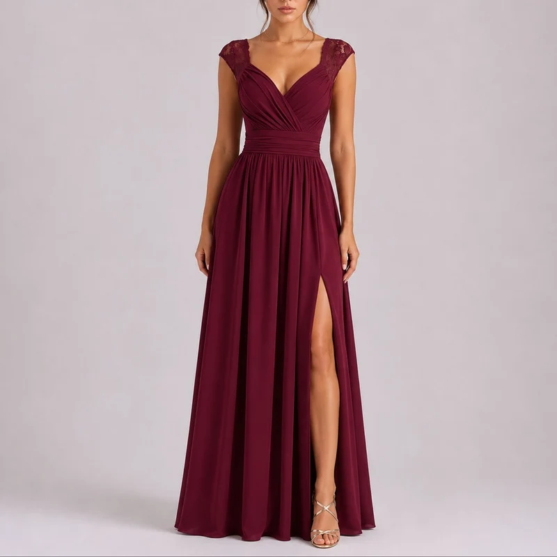 Sophie | Romantisches Herbst-Hochzeitskleid Mit Wickelausschnitt