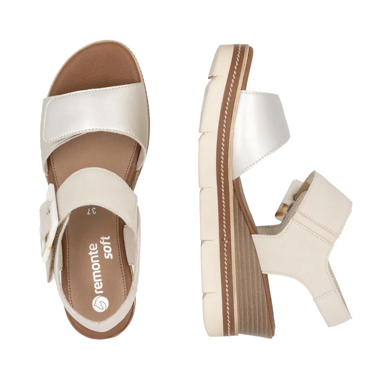 Remonte Modische Keilsandalette für Damen – Beige