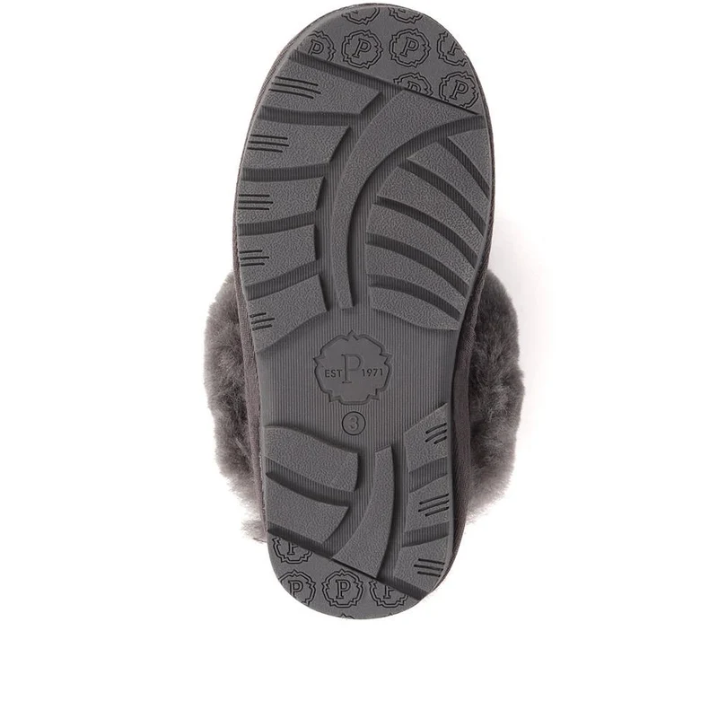 Sheepskin Lined Slippers - DUO38001 / 324 670 - Grey