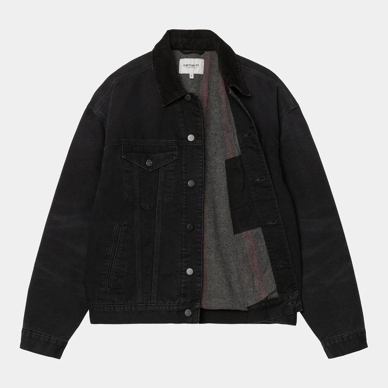 Carhartt WIP Dayton Trucker Jacke für Herren - Black Stone Canvas