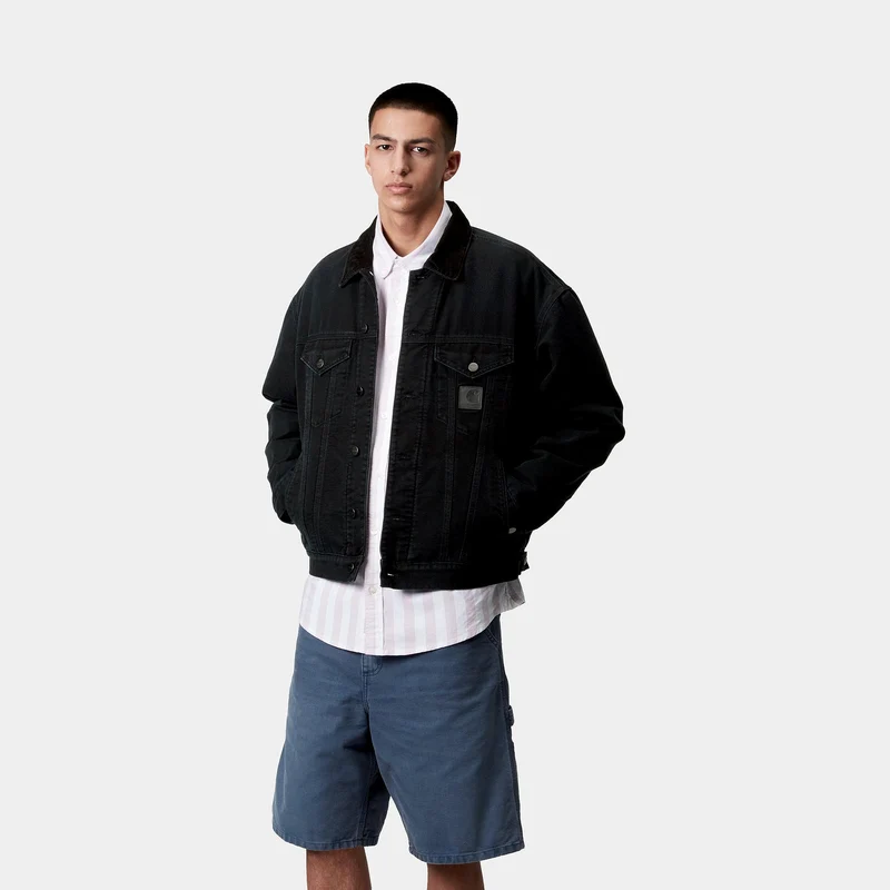 Carhartt WIP Dayton Trucker Jacke für Herren - Black Stone Canvas