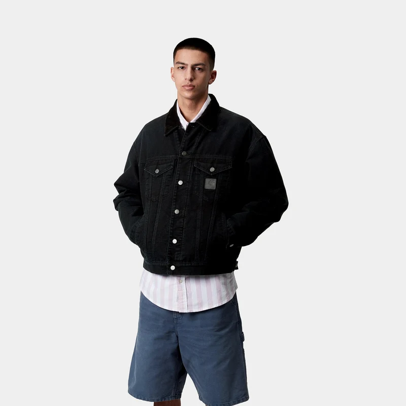 Carhartt WIP Dayton Trucker Jacke für Herren - Black Stone Canvas