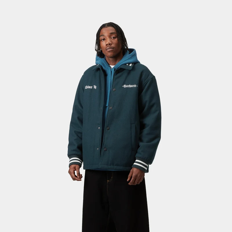 Carhartt WIP Woll-Coach-Jacke für Herren - Deep Lagoon / Wax