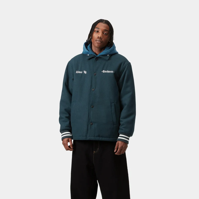 Carhartt WIP Woll-Coach-Jacke für Herren - Deep Lagoon / Wax