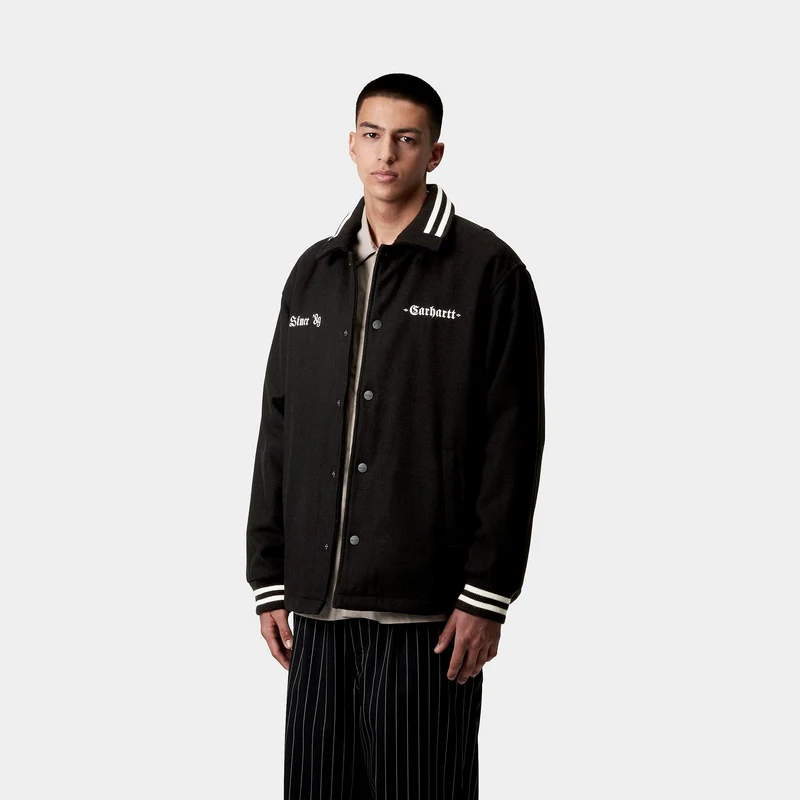 Carhartt WIP Coachjacke aus Wolle für Herren - Schwarz / Wachs