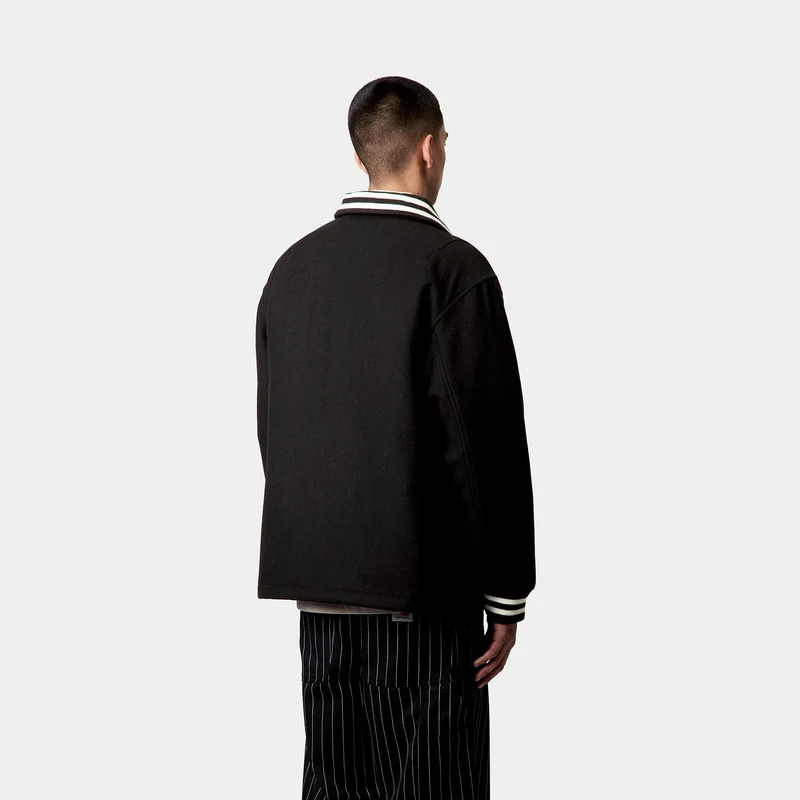 Carhartt WIP Coachjacke aus Wolle für Herren - Schwarz / Wachs