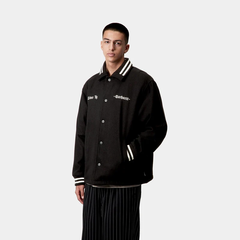 Carhartt WIP Coachjacke aus Wolle für Herren - Schwarz / Wachs