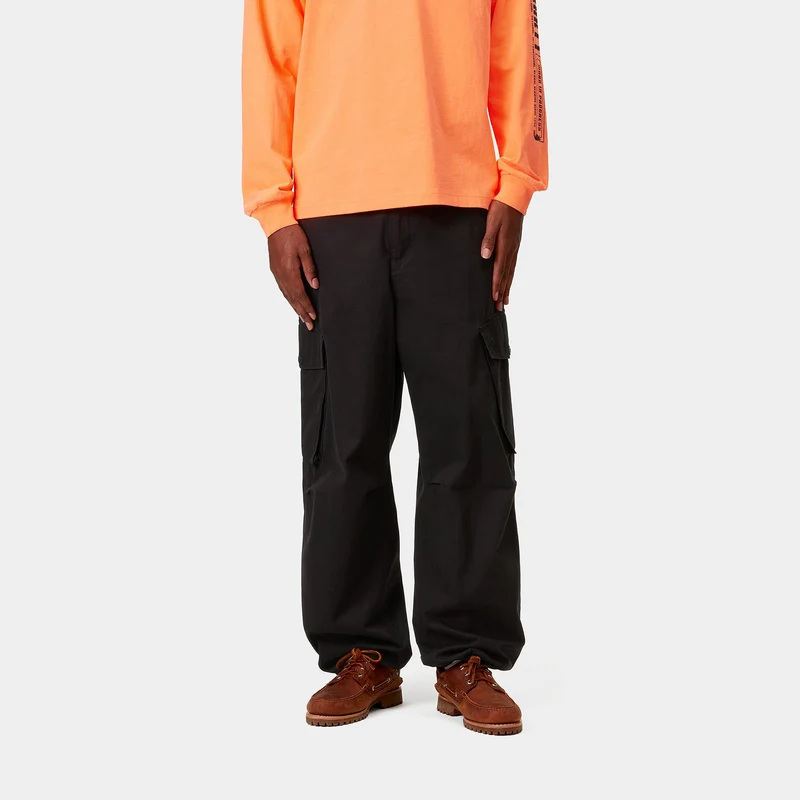 Carhartt WIP Herren Unit Baumwoll-Twill-Hose - Black Stone Washed