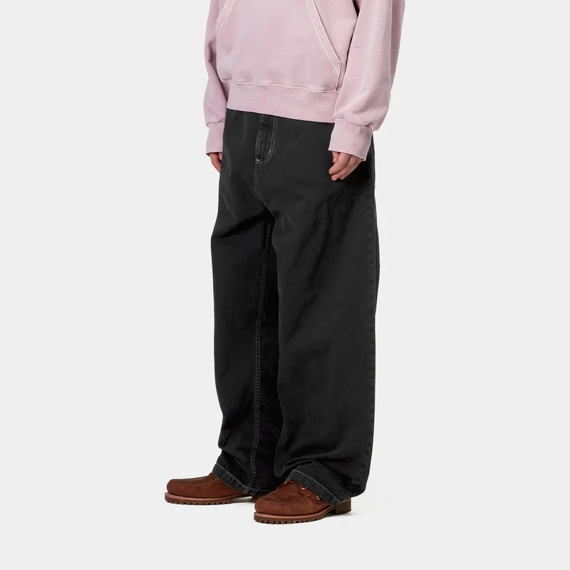 Carhartt WIP Herren Brandon Clark Twill Hose - Schwarz steingefärbt
