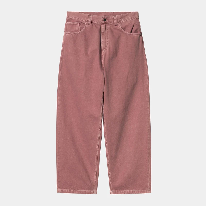 Carhartt WIP Herren Brandon Clark Twill Hose - Dunkelrosa Steingefärbt