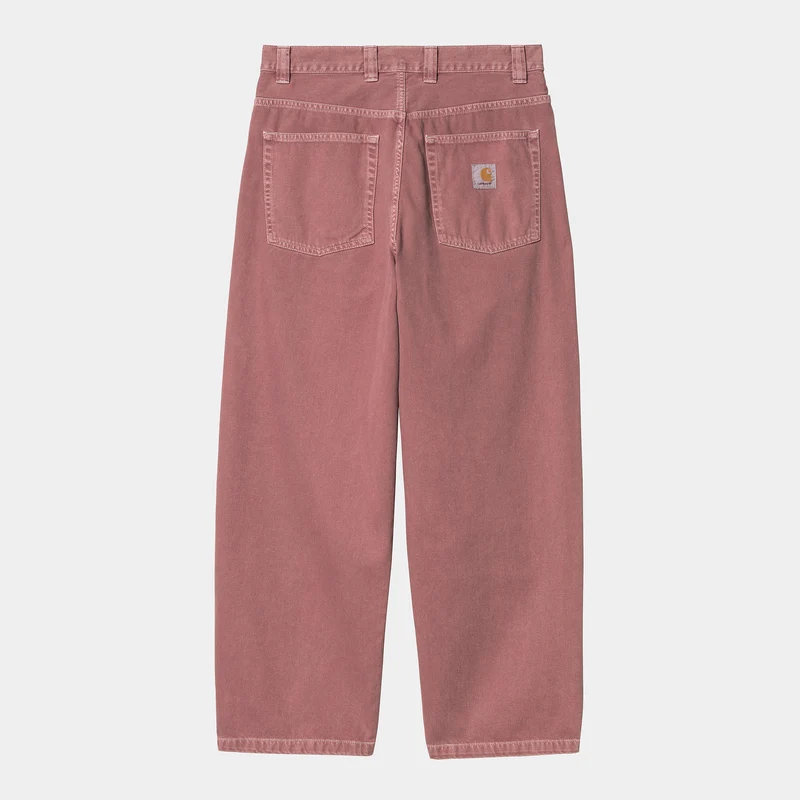 Carhartt WIP Herren Brandon Clark Twill Hose - Dunkelrosa Steingefärbt