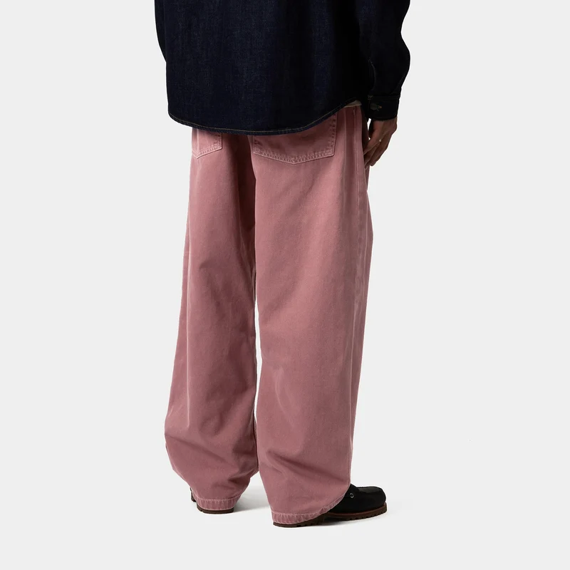 Carhartt WIP Herren Brandon Clark Twill Hose - Dunkelrosa Steingefärbt