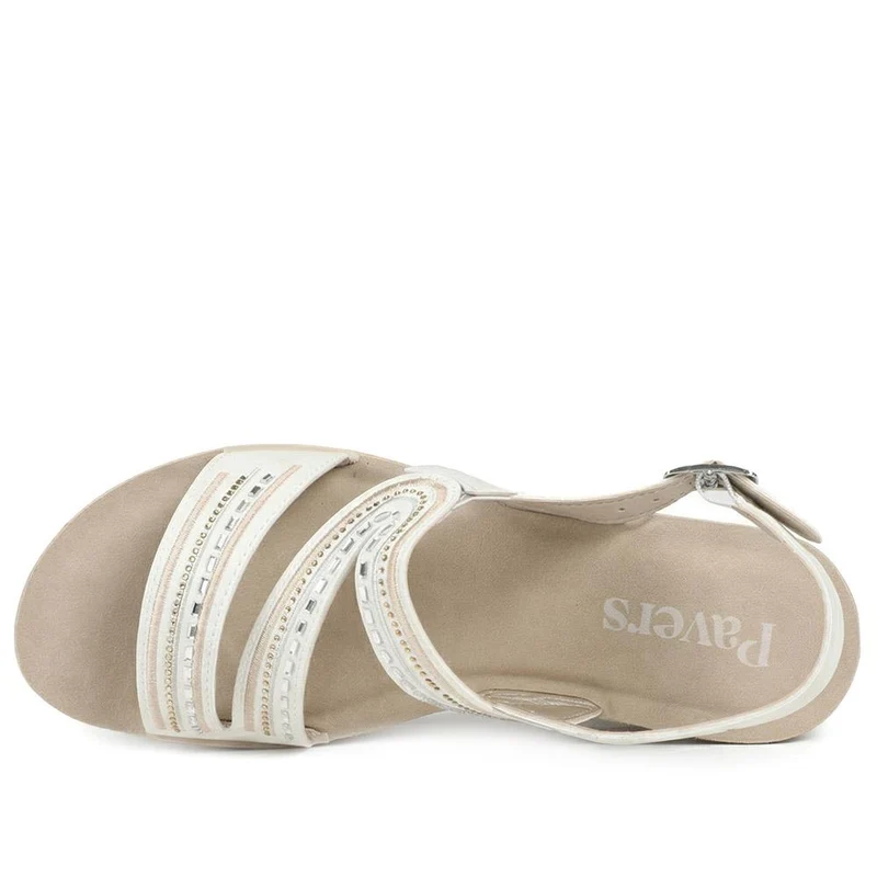 Wedge Heeled Buckle Fasten Sandals - INB43012 / 329 269 - White