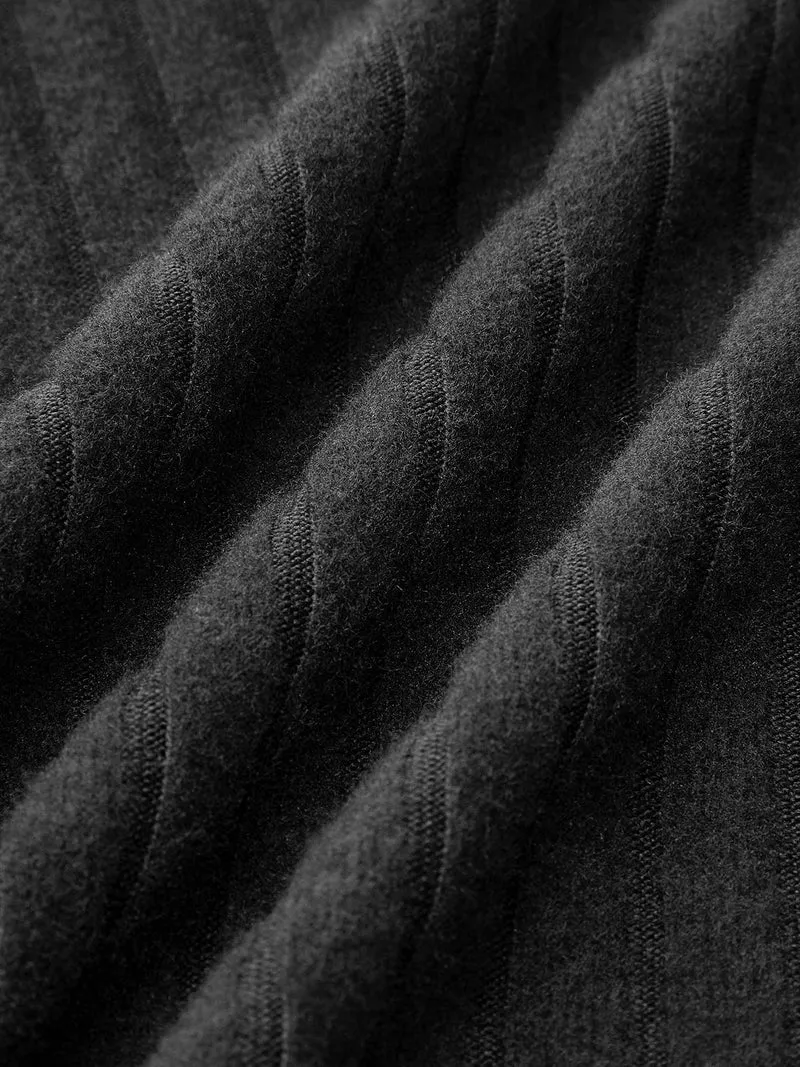 Mock Neck Rippenstrick kurzes Kleid