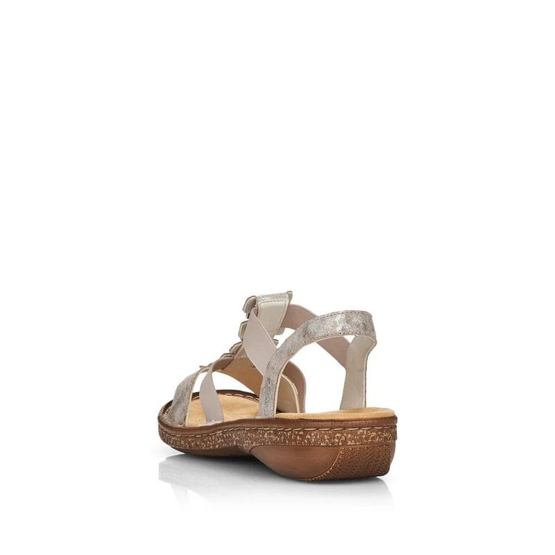 Rieker Modische Damensandale – Metallic