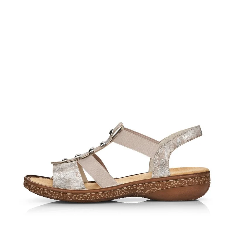 Rieker Modische Damensandale – Metallic