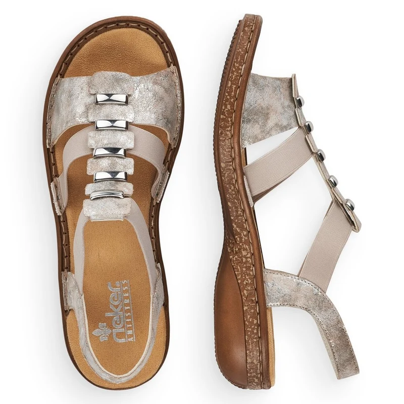 Rieker Modische Damensandale – Metallic