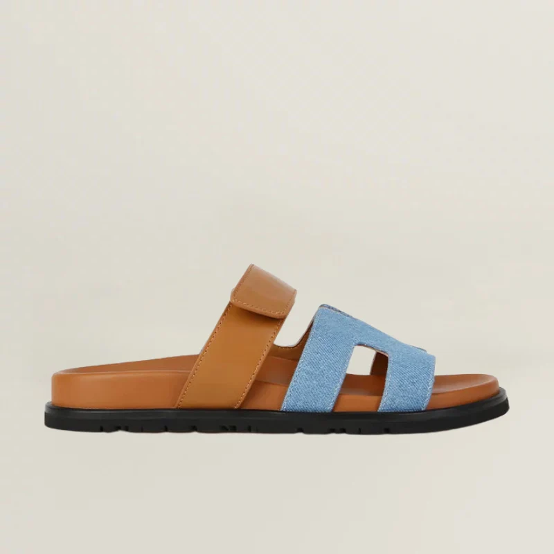 Irene Damen Sommer Sandalen mit verstellbaren Riemen Blau