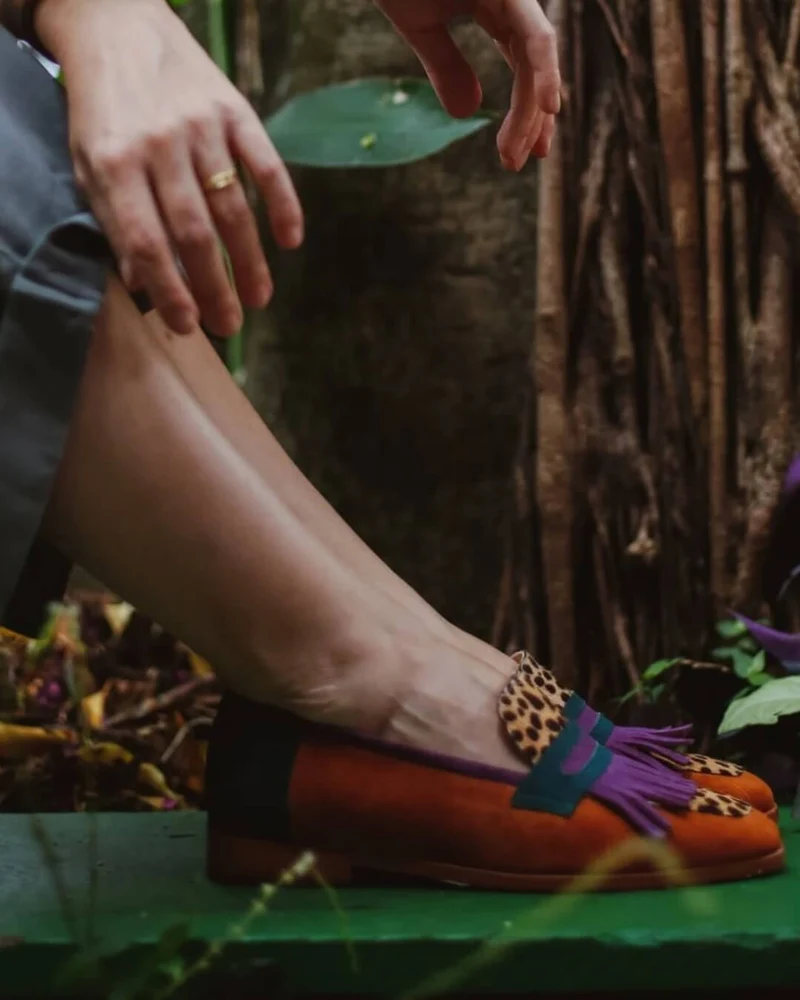 Rebecca | Ausdrucksstarke Animal-Print Loafer Mit Dekorativen Fransen