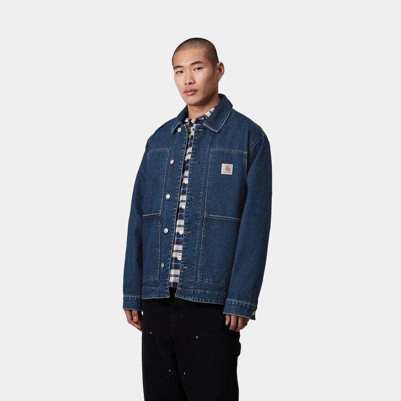 Carhartt WIP Herren-OG-Jacke mit doppelter Front – Blue Stone Washed