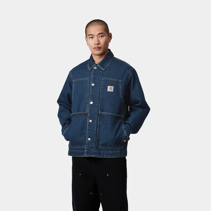 Carhartt WIP Herren-OG-Jacke mit doppelter Front – Blue Stone Washed