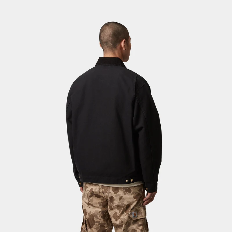Carhartt WIP Herren OG Detroit Jacke – Schwarzes, gealtertes Canvas